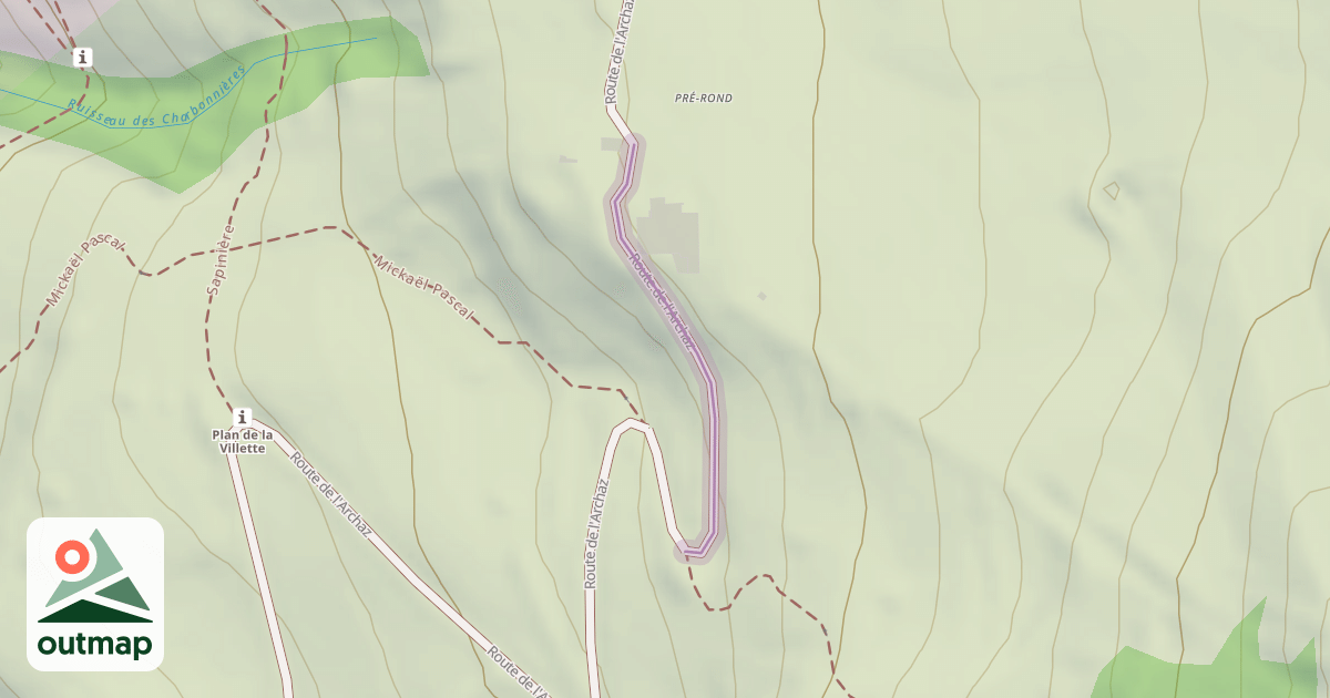 Map of Route de l'Archaz