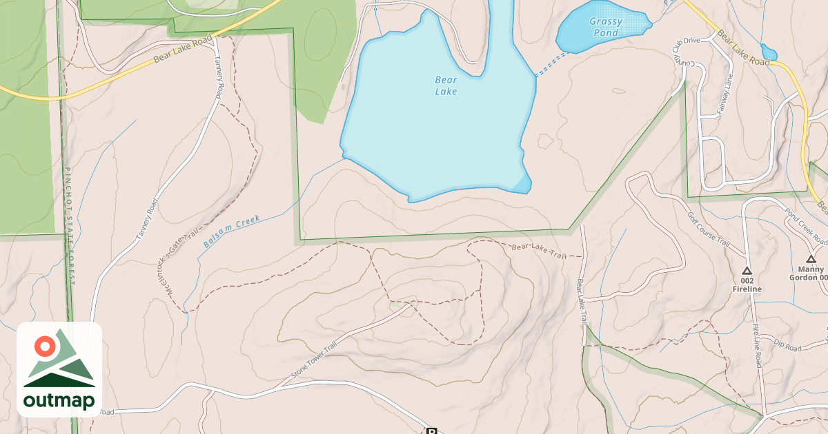 Map of Pinchot State Forest - Thornhurst Snowmobile Trails