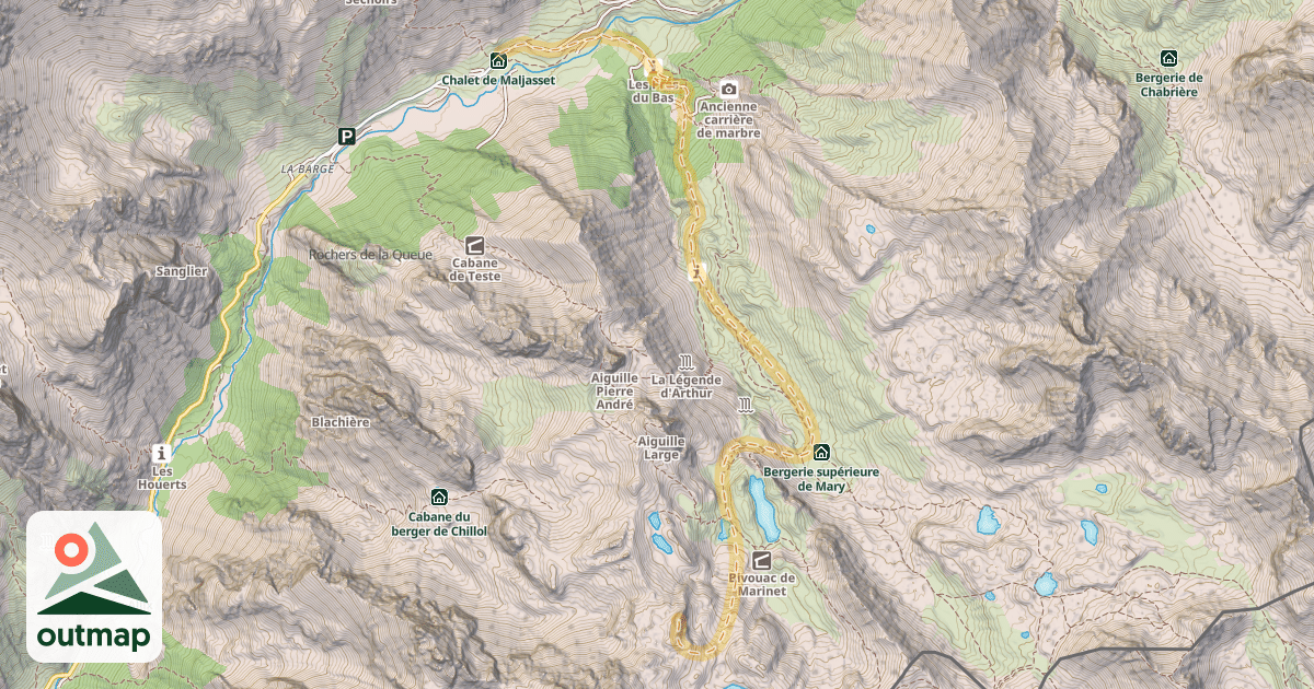 Map of Pas de Chillol — Maljasset