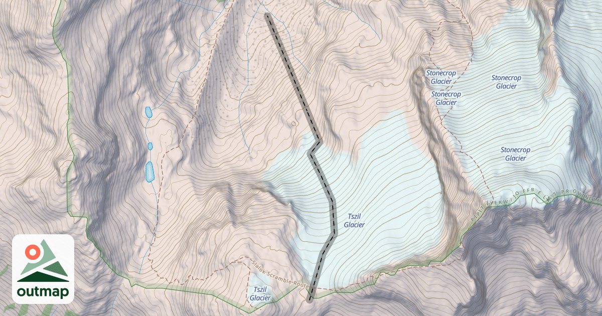 Map of Mt. Tszil glacier run