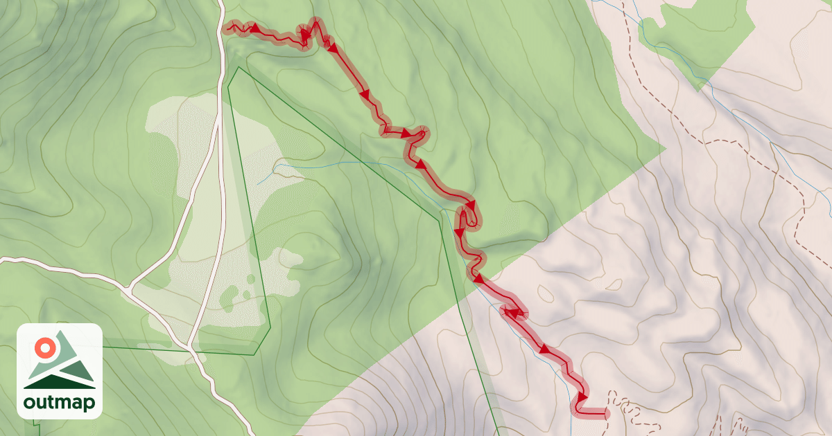 Map of Wowza Downhill Trail