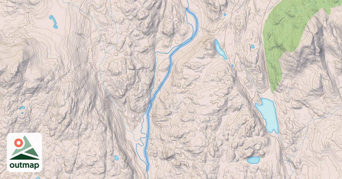 Map of East Fork Washakie Trail