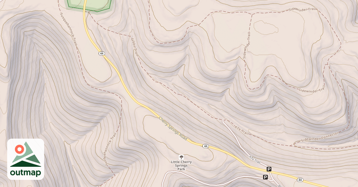 Map of Susquehannock State Forest Snowmobile Trails