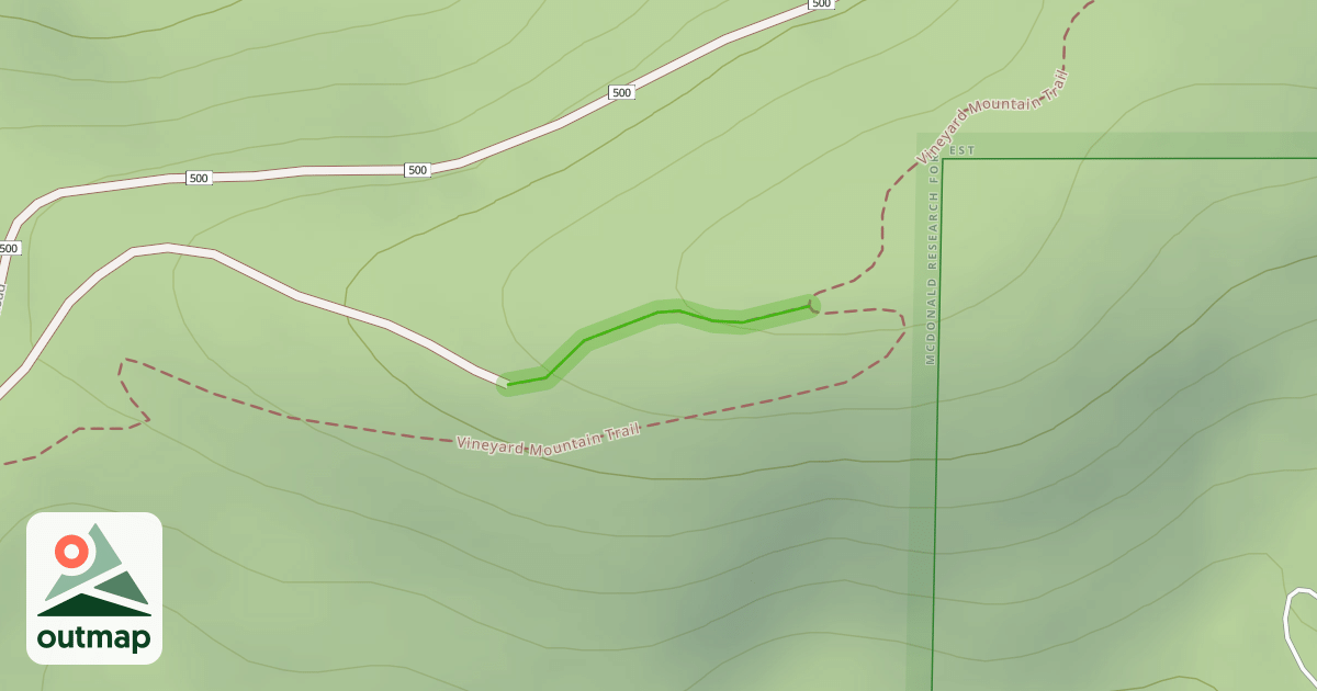 Map of Vineyard Mountain Trail