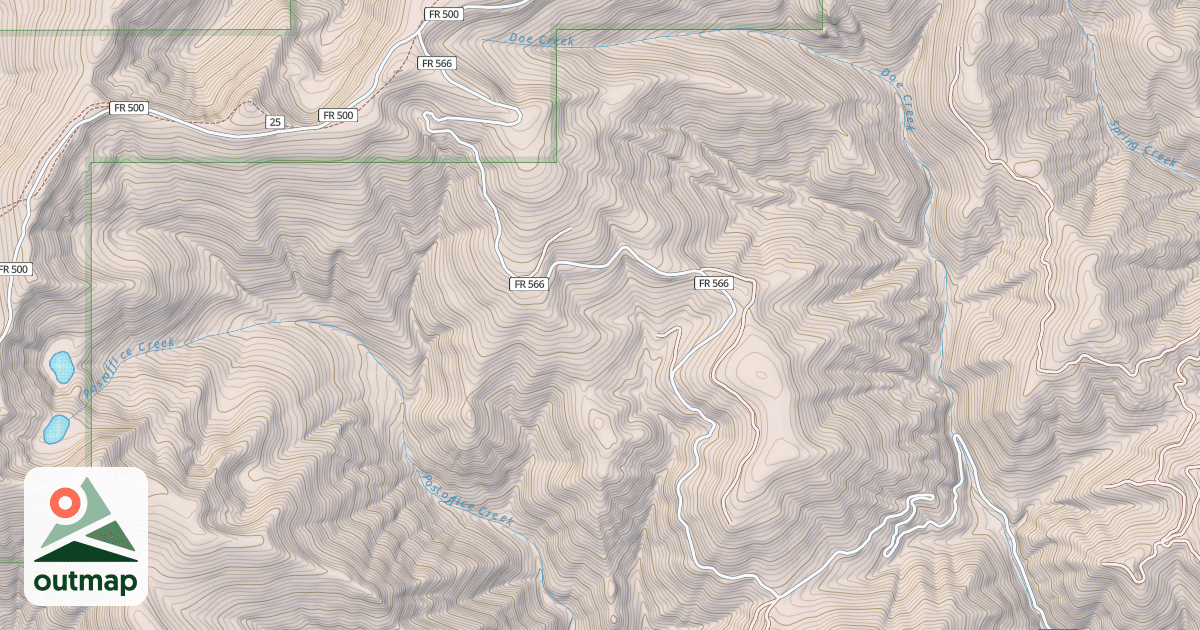 Map of DOE CREEK
