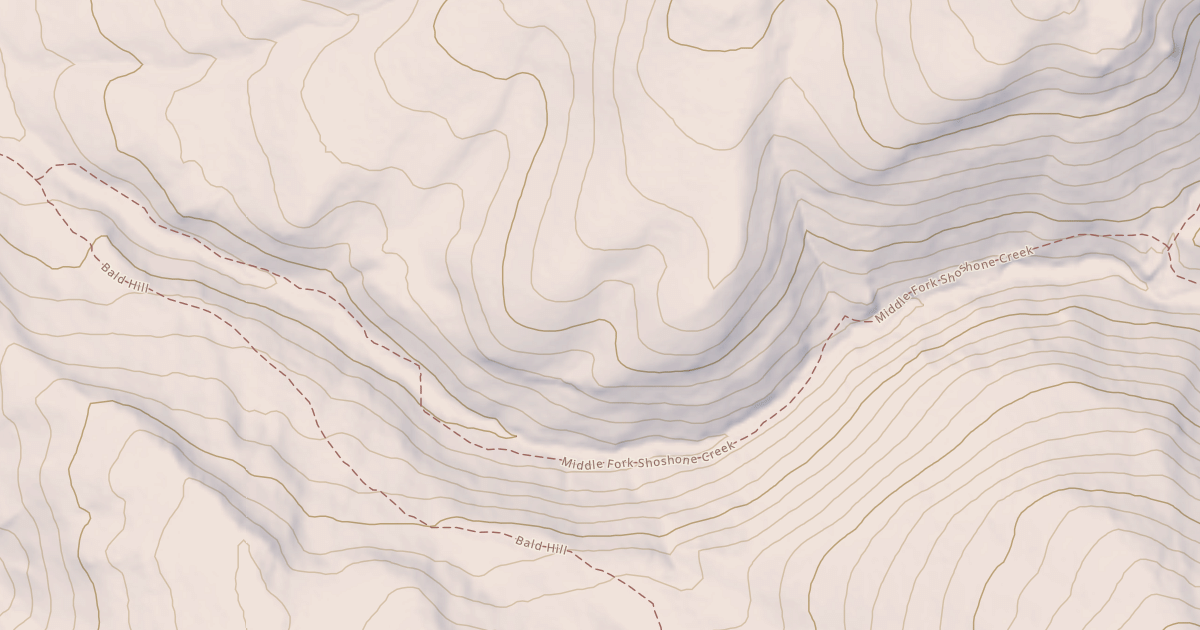 Map preview of Middle Fork Shoshone Cr.