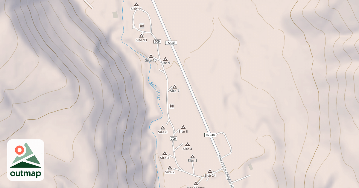 Map of PONDEROSA CAMPGROUND LOOP A