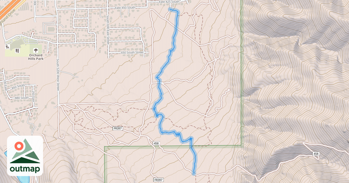 Map of Lower Eash Bench Trail