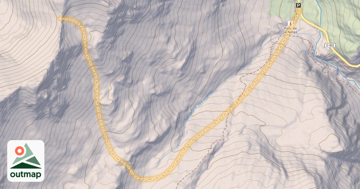 Map of Col de Calabourdane — Pont de la Neige