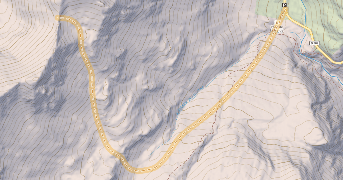Map preview of Col de Calabourdane — Pont de la Neige