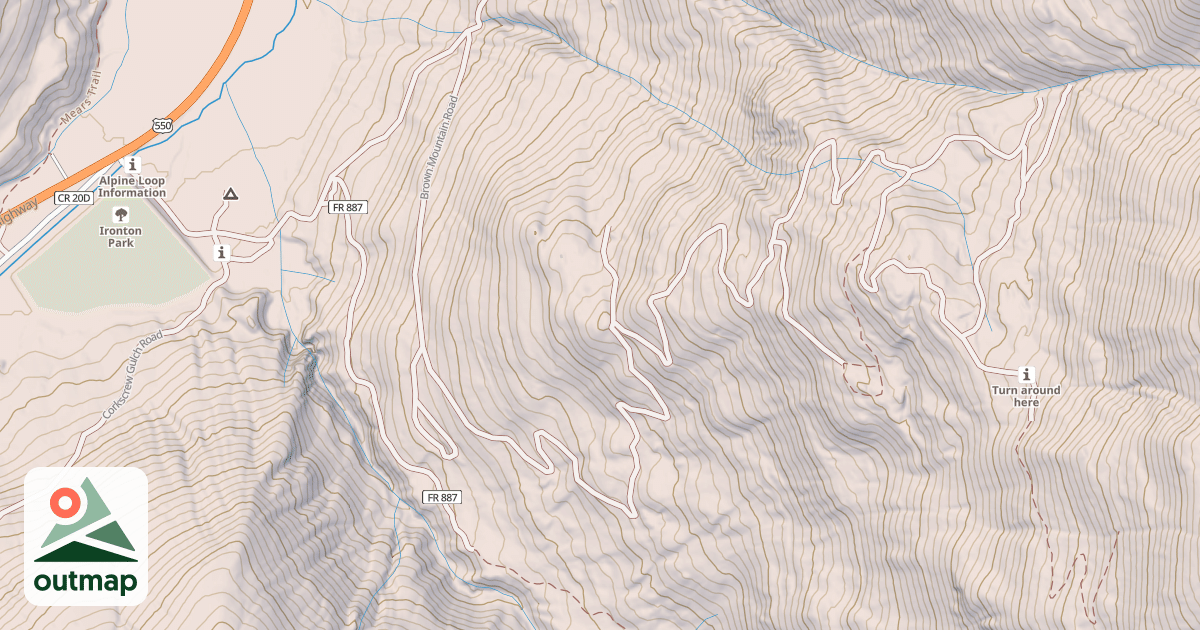 Map of BROWN MOUNTAIN