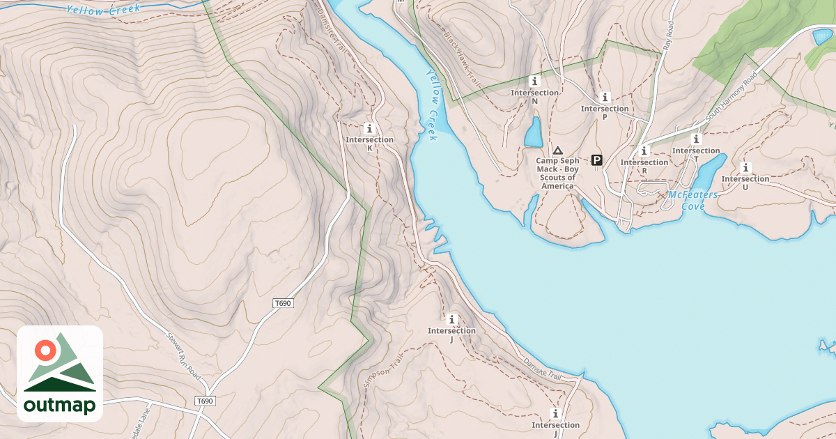 Map of Yellow Creek State Park Trails