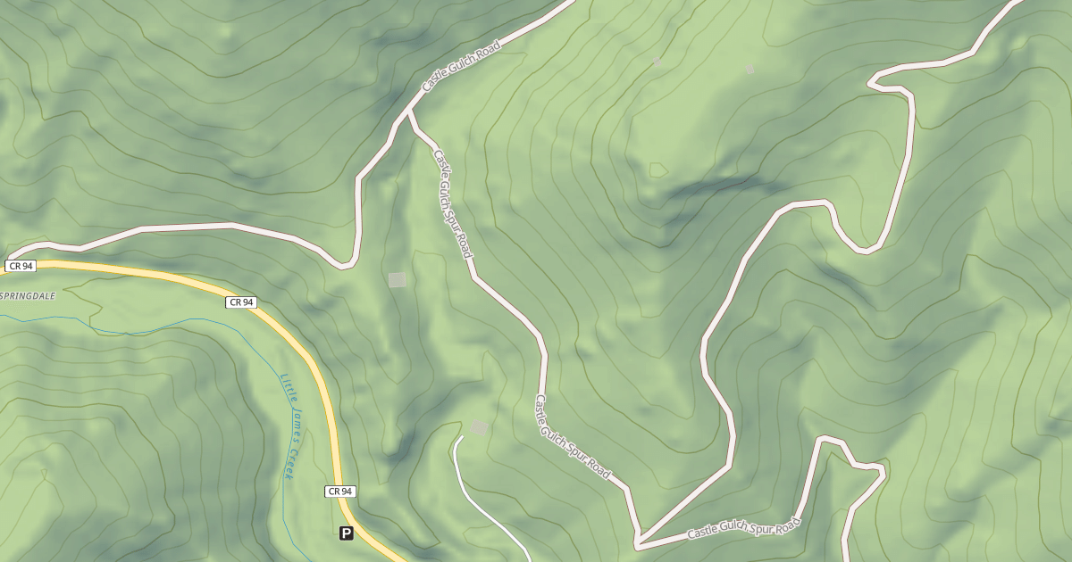 Map preview of CASTLE GULCH SPUR
