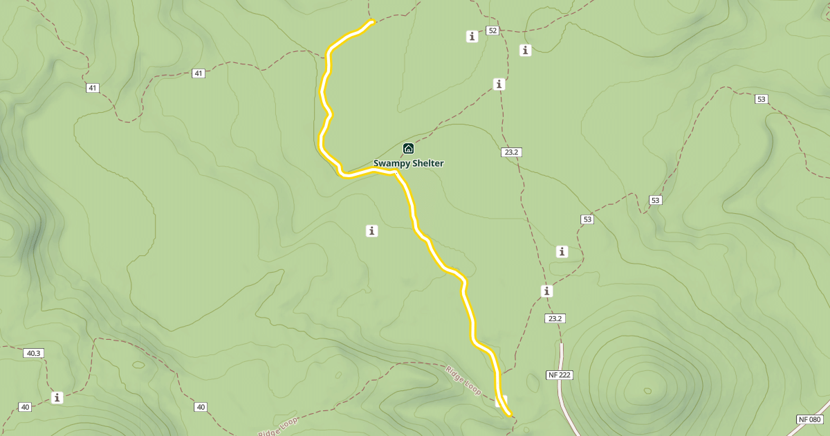 Map preview of Swampy Lakes Trail #23