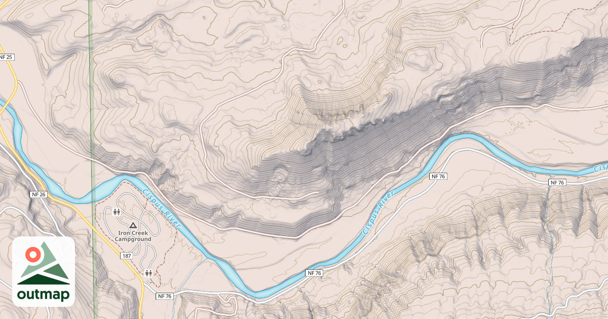 Map of BLUFF MTN