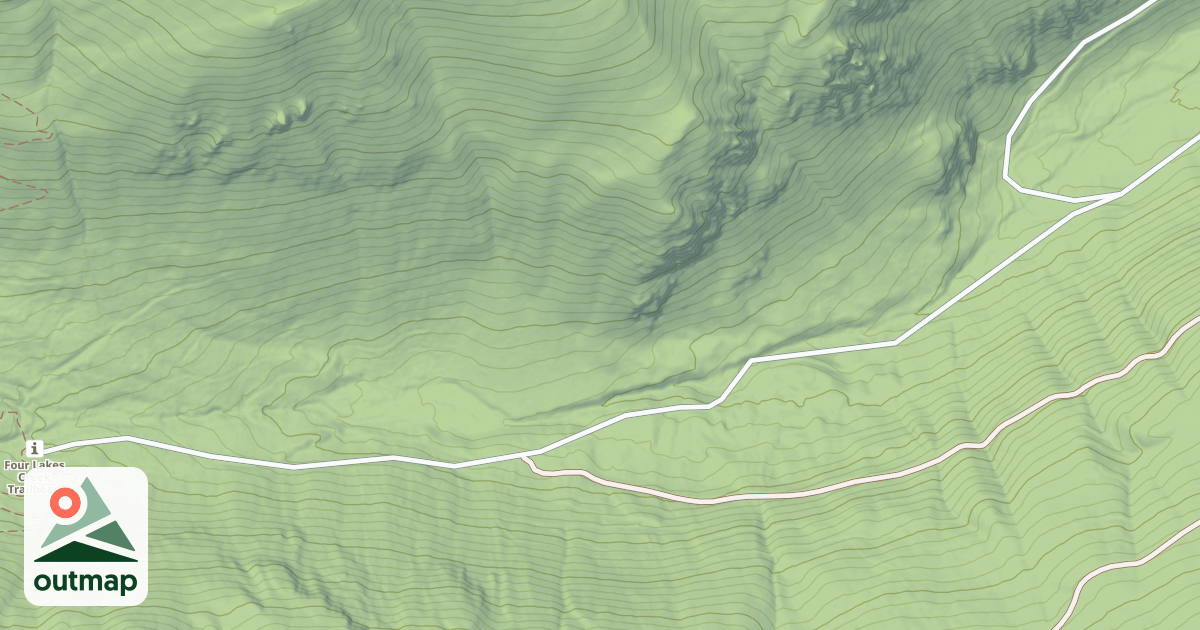 Map of FOUR LAKES CREEK