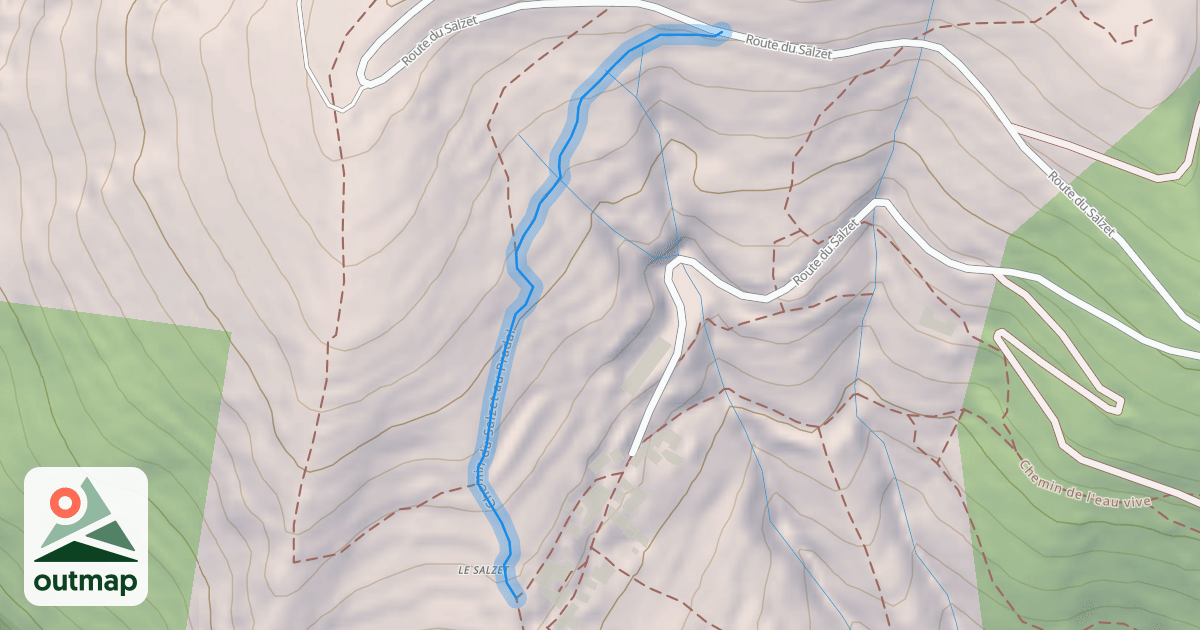 Map of Chemin du Salzet au Pradal