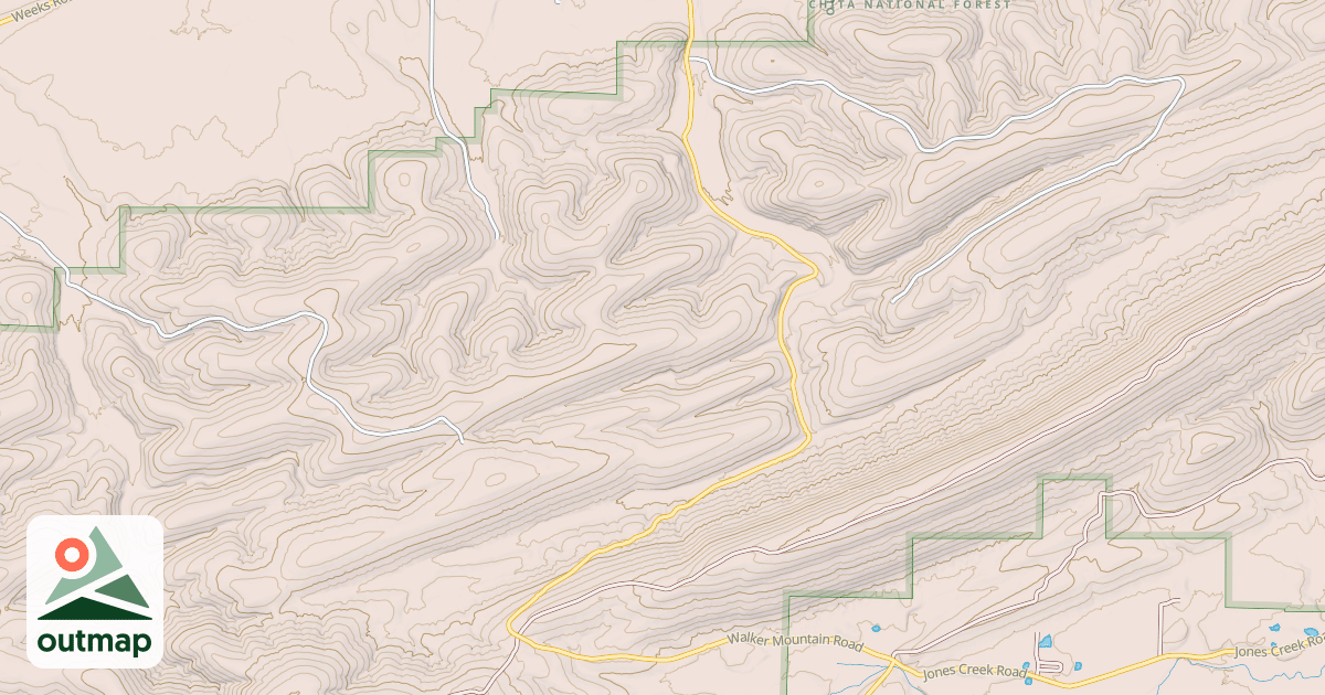 Map of BATES-HAW CREEK