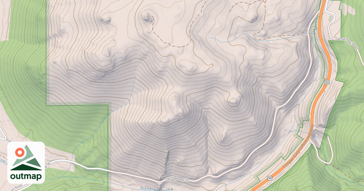 Map of OLD GLENBROOK HIGHWAY