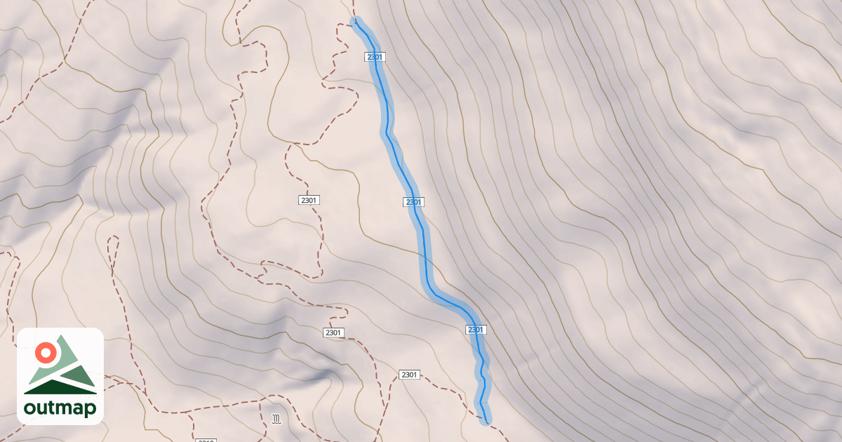 Map of Mahogany Bench Trail - Direct