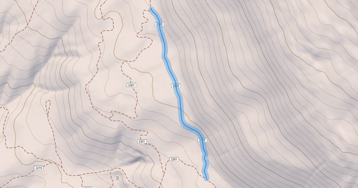 Map preview of Mahogany Bench Trail - Direct