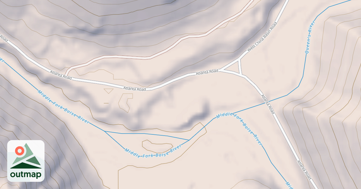 Map of QUEENS RIVER CG