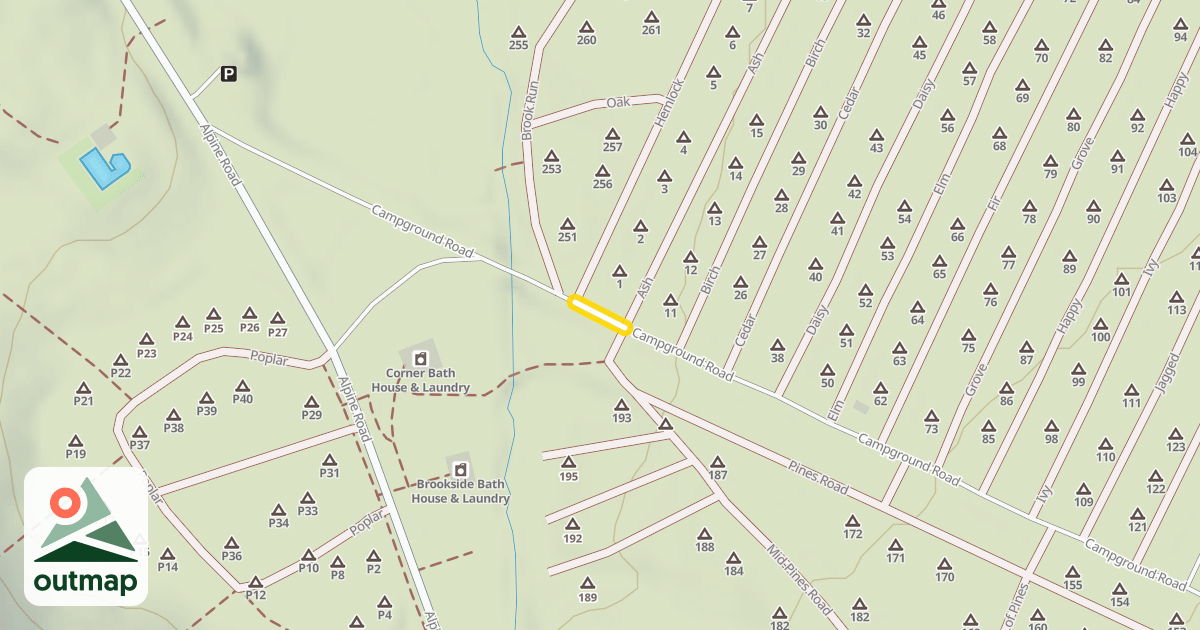 Map of Campground Road