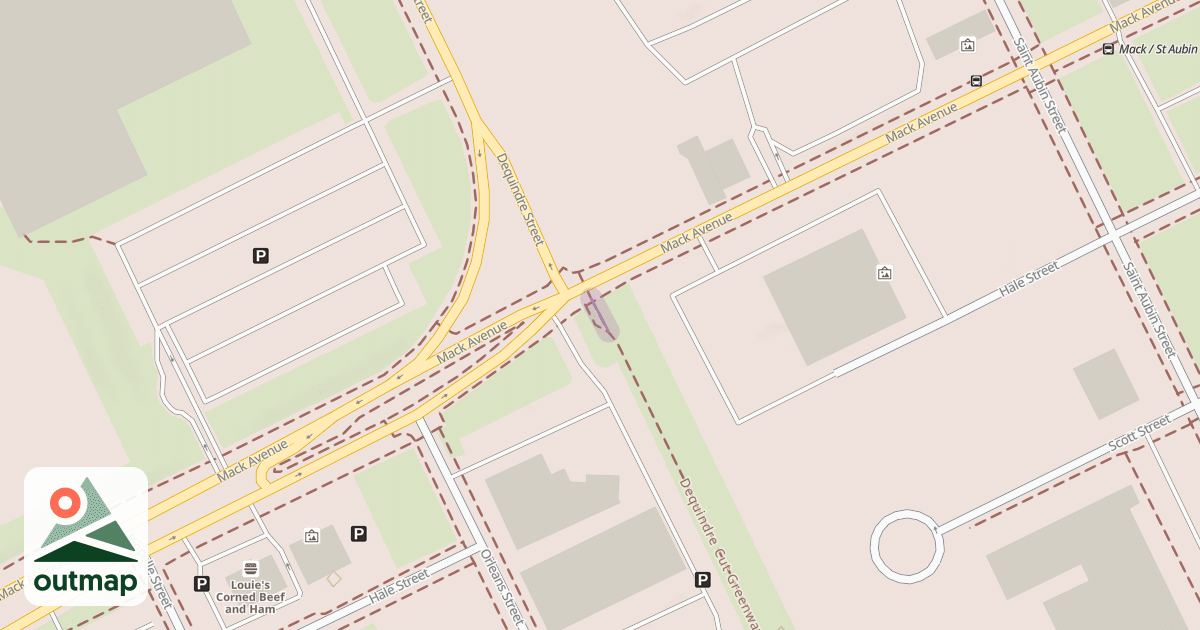 Map of Dequindre Cut Greenway