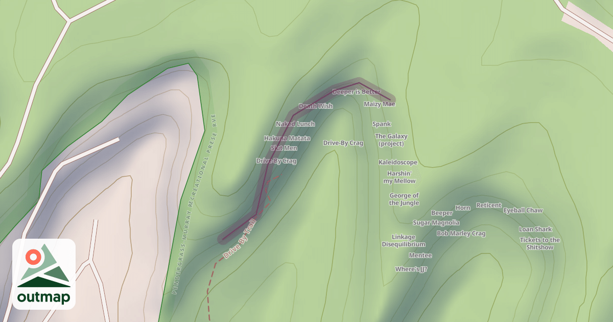 Map of Drive-By Crag