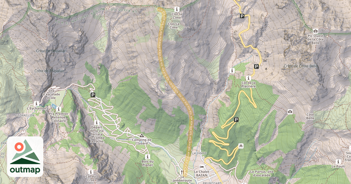 Map of Clot la Cime — Brunissard