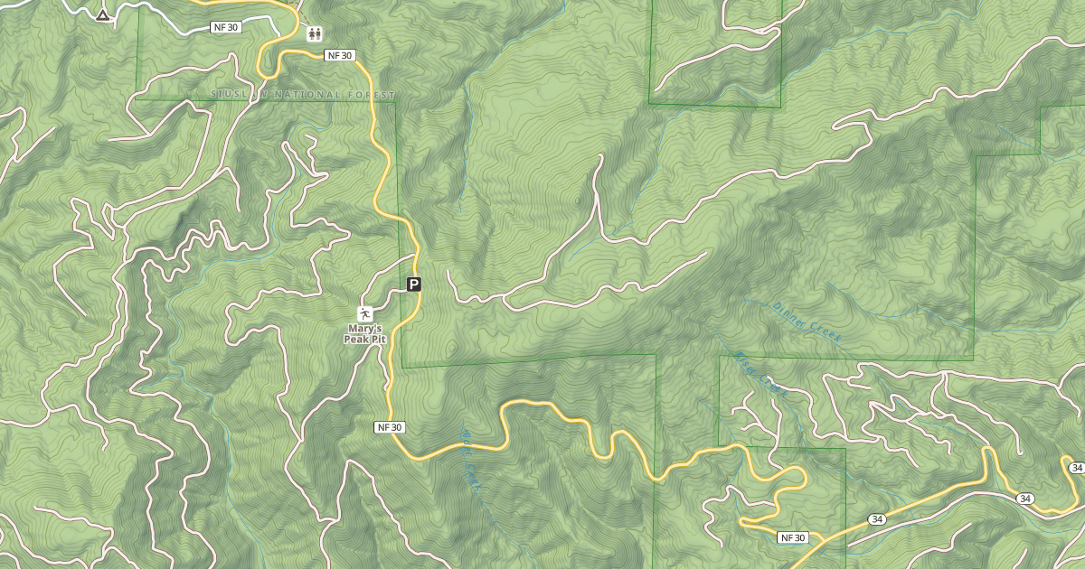 Map preview of MARYS PEAK ROAD