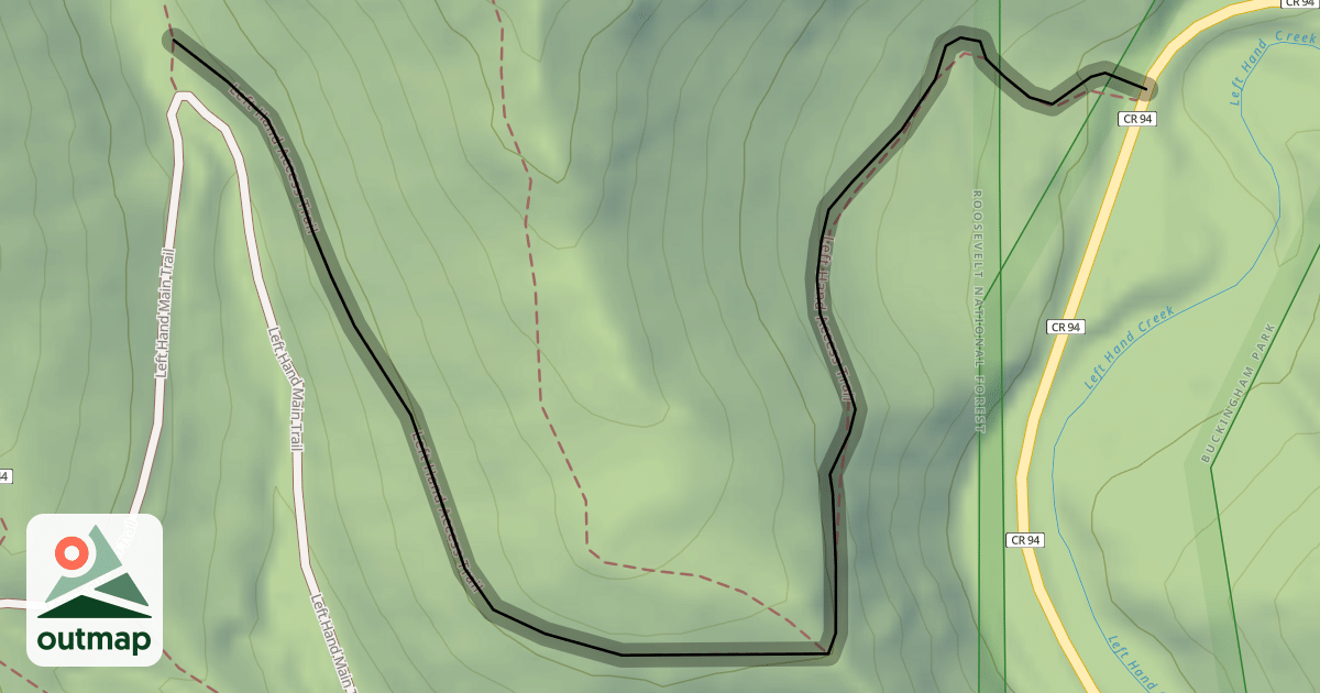 Map of Left Hand Access Trail
