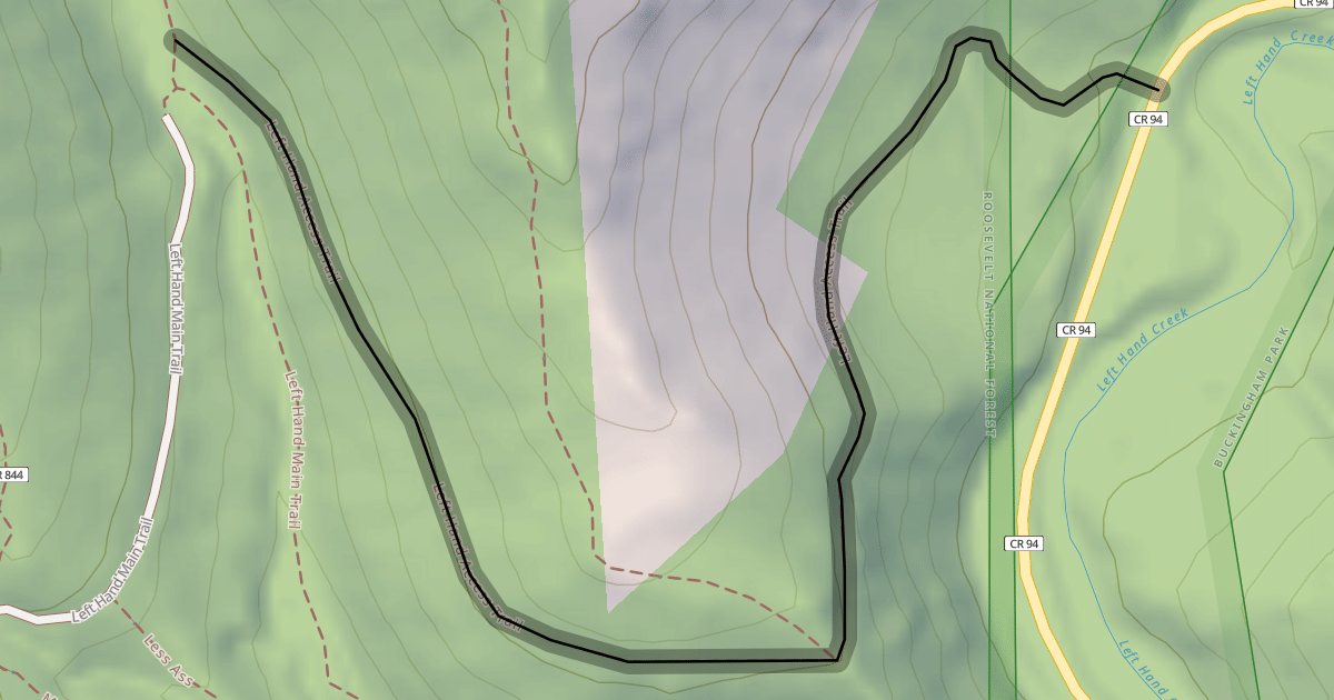 Map preview of Left Hand Access Trail