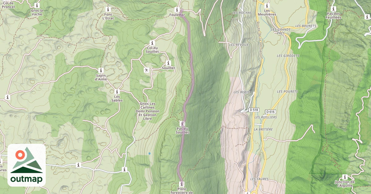 Map of Route forestière de la Trompe