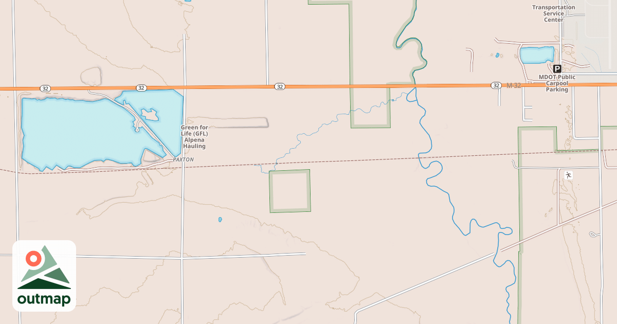 Map of Hillman-alpena State Trail