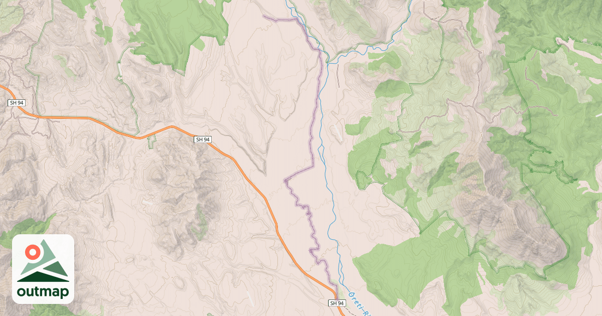 Map of Around the Mountains Cycle Trail