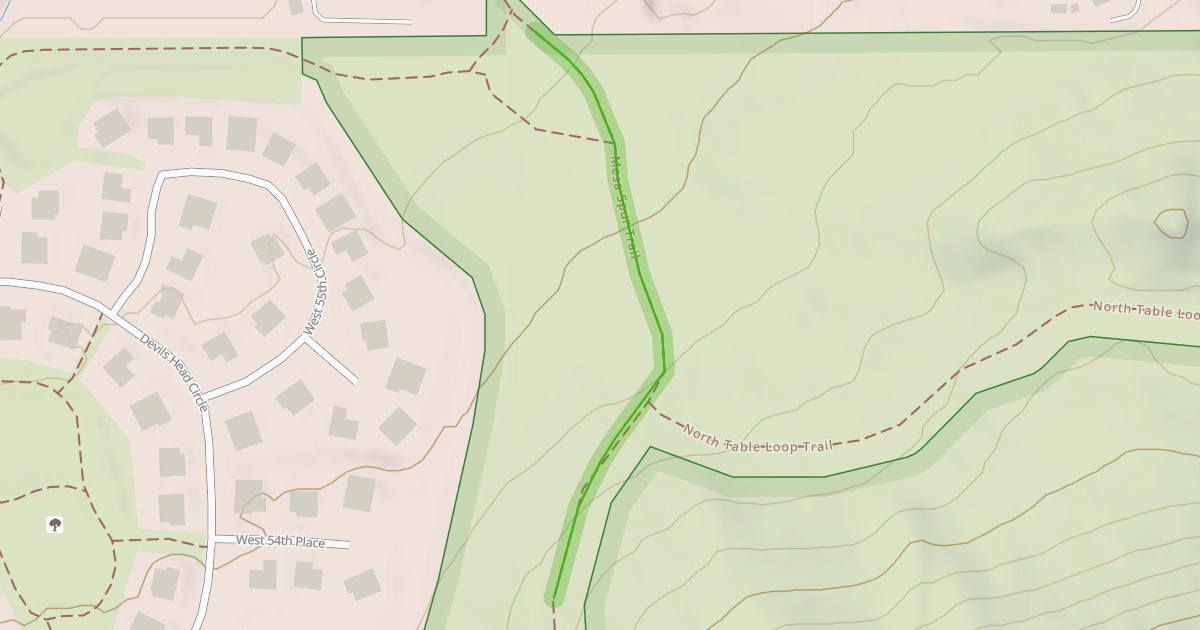 Map preview of Mesa Spur Trail