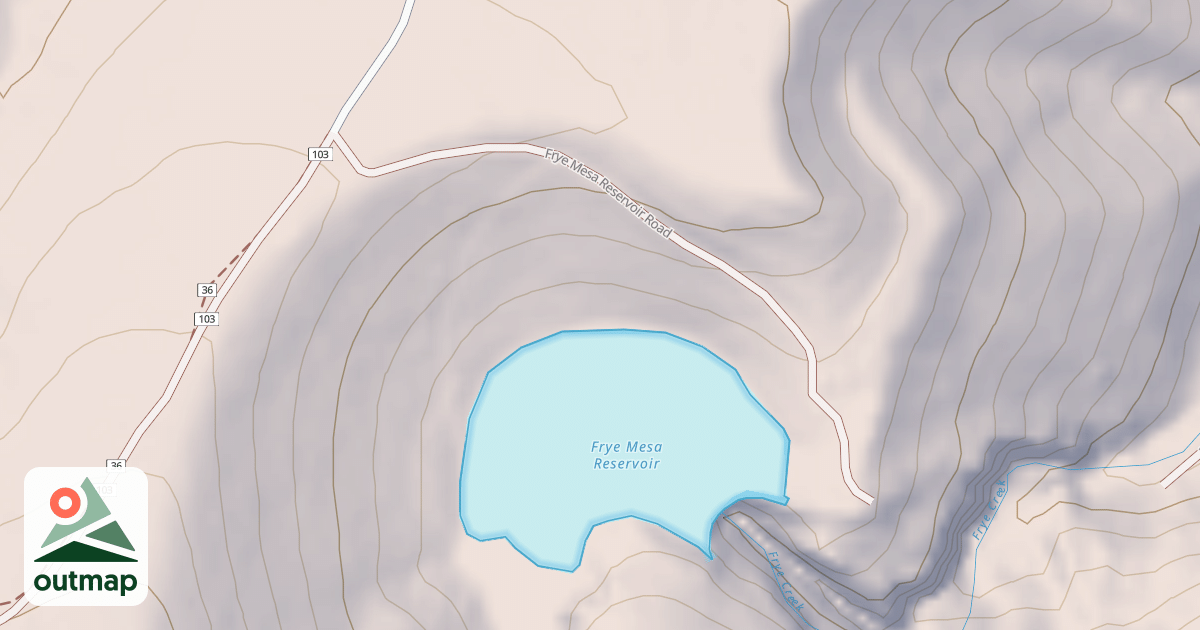 Map of FRYE MESA RESERVOIR