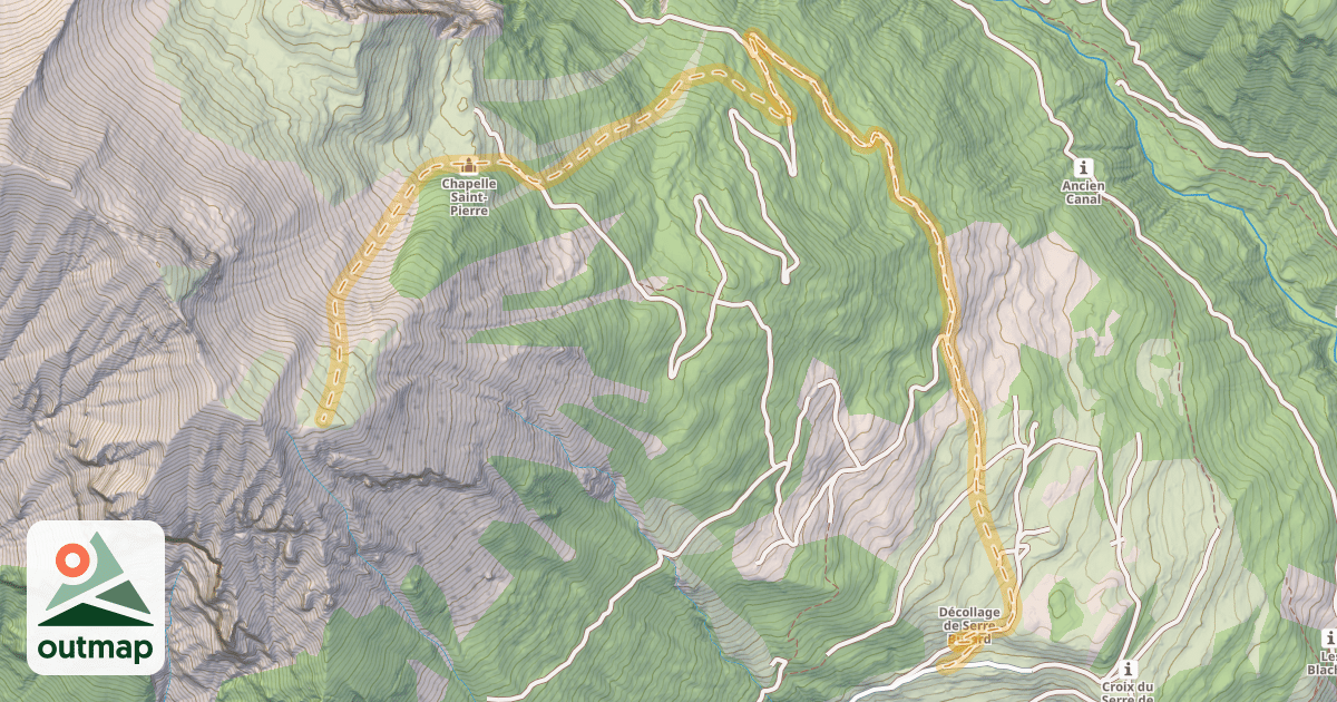 Map of Antécime de la Tête de Clotinaille — Serre Buzard