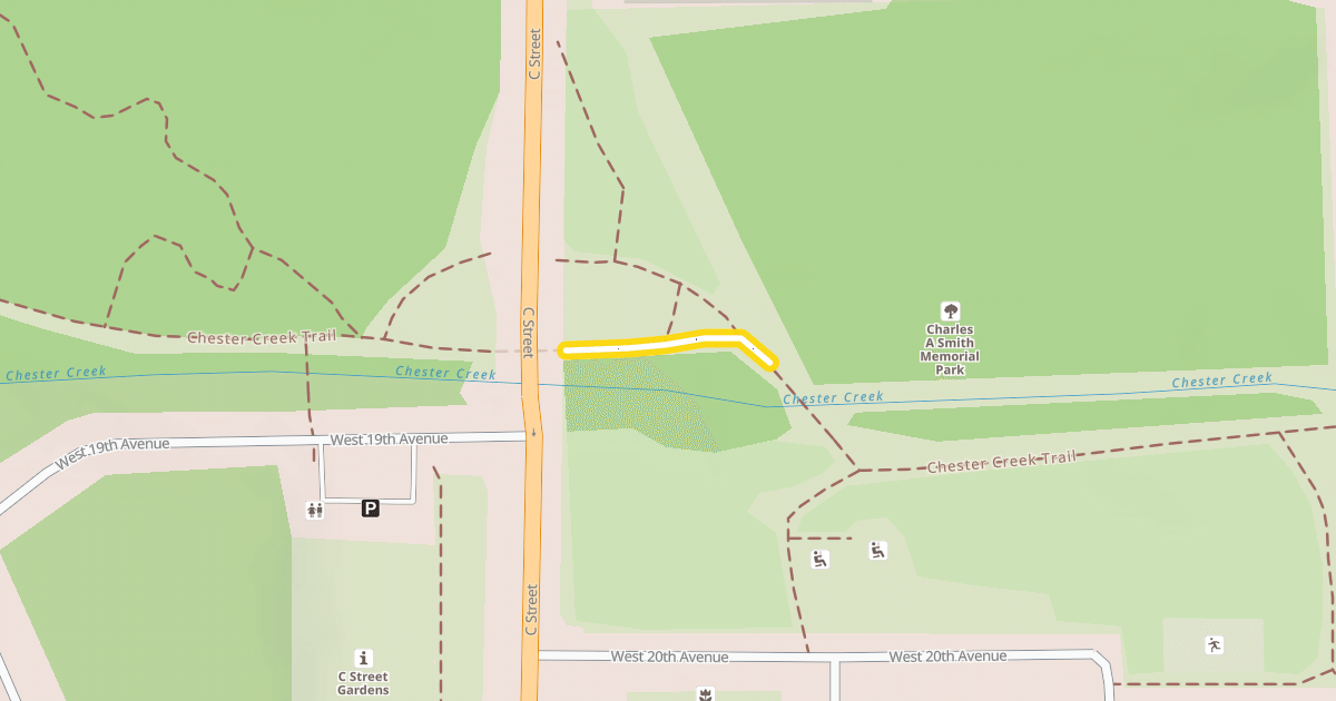 Map preview of Chester Creek Trail