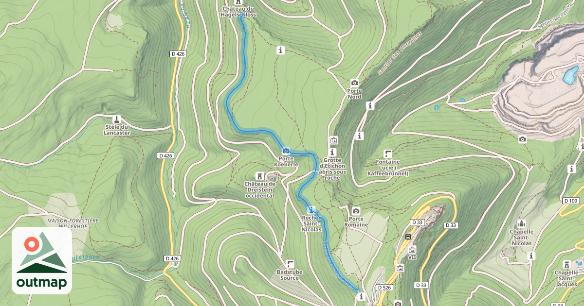 Map of Sentier du Mur Païen