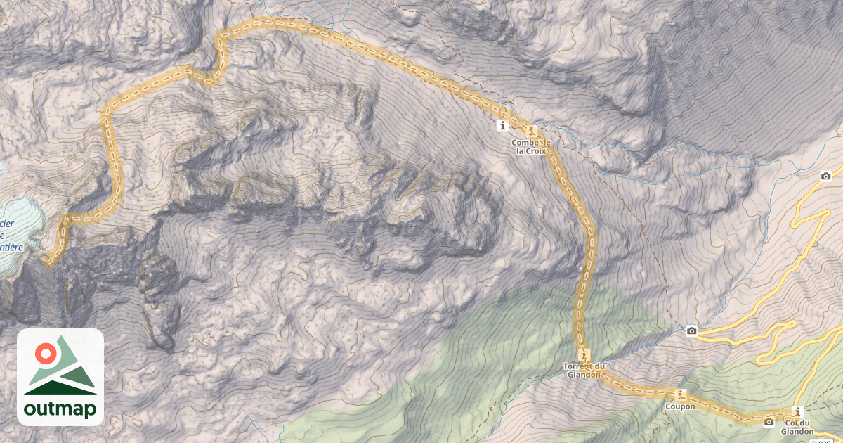 Map of Aiguille d'Olle — Col du Glandon