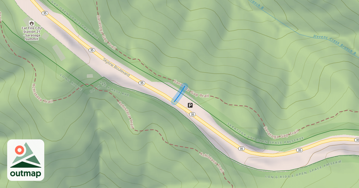 Map of Saratoga Gap Trail