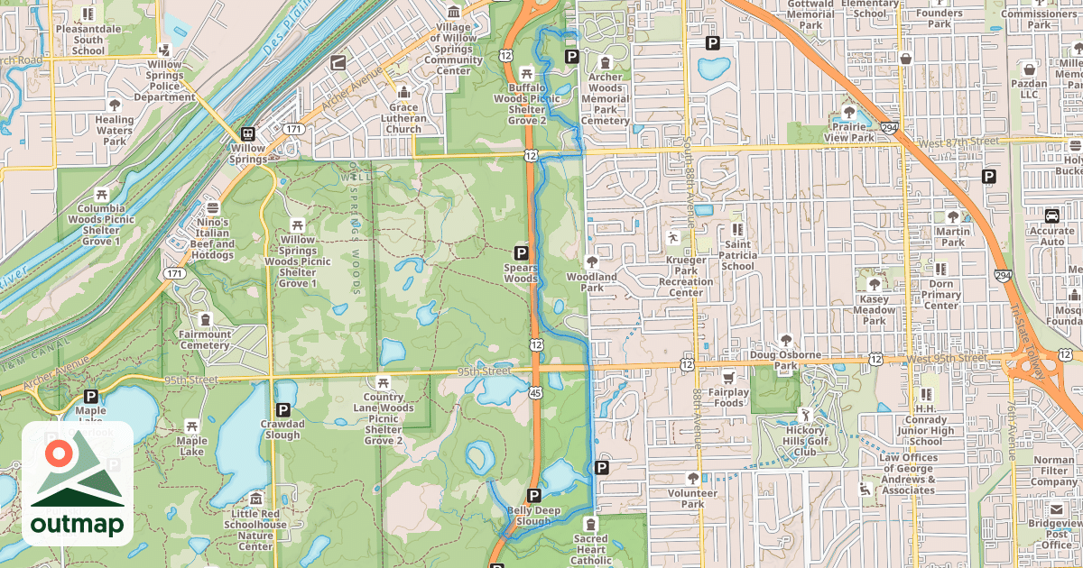 Map of Brown Unpaved Trail