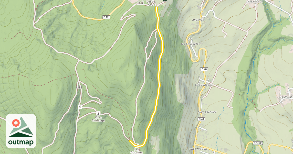 Map of Chemin rural de Grange Besson au Col de Cou