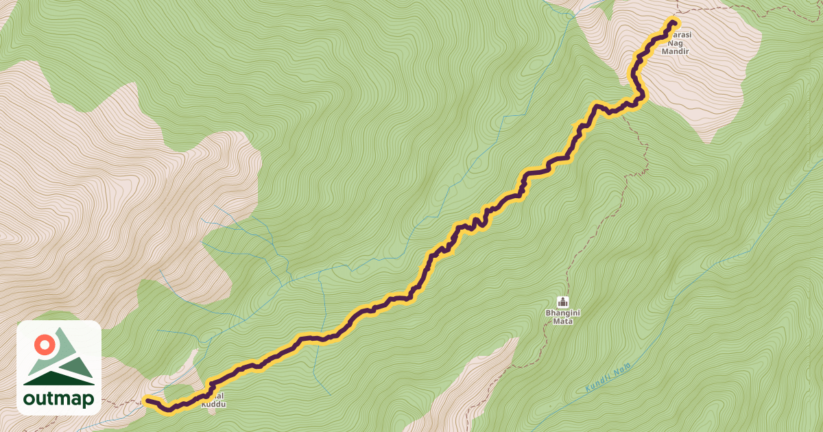 Map of Galu Temple - Kuvarasi via Indrahar Pass