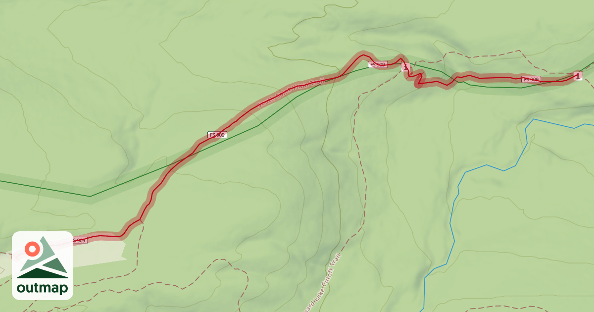 Map of South Saint Vrain Trail