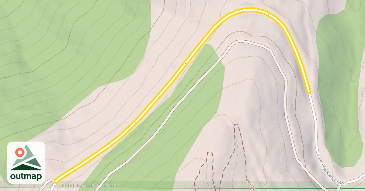 Map of North Bogus Ridge Road
