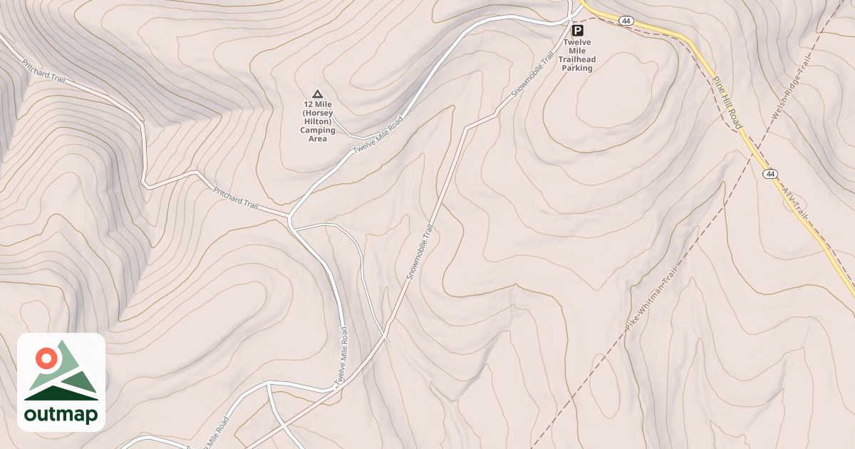 Map of Susquehannock State Forest Snowmobile Trails