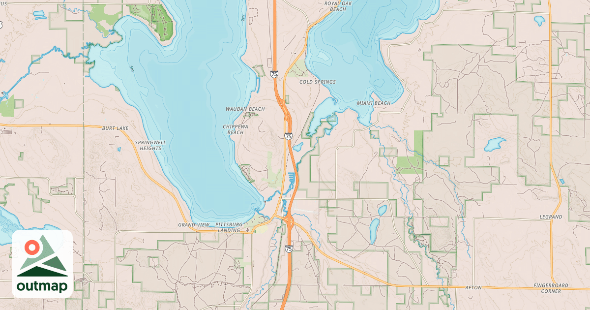 Map of North Central State Trail